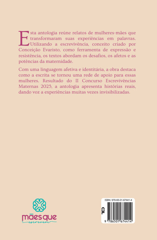 contracapa livro escrevivências maternas