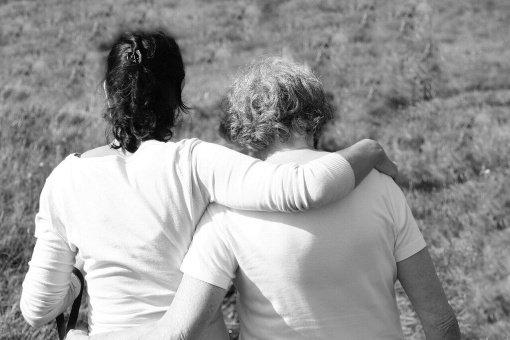 mother, daughter, together, nature, loss, joy, hug, love, understanding, listen, hiking, crying, woman, embracing, family, luck, people, young lady, embrace, relatives, ma